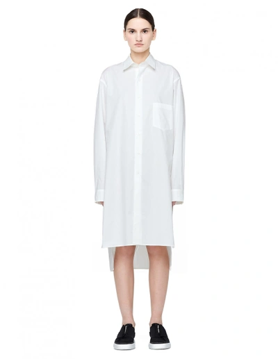 Shop Y-3 White Cotton Shirt-dress