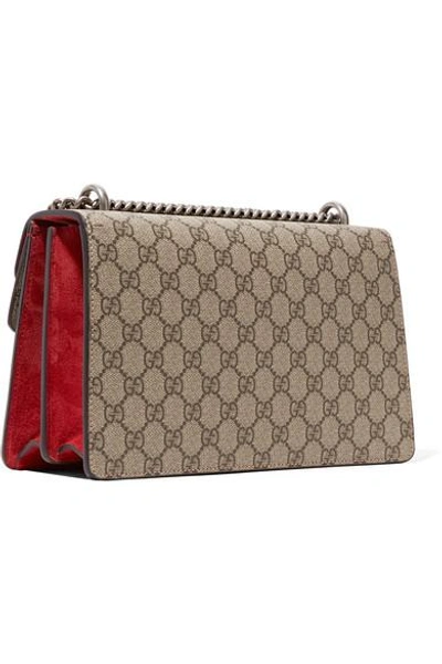 Shop Gucci Dionysus Medium Printed Coated-canvas And Suede Shoulder Bag