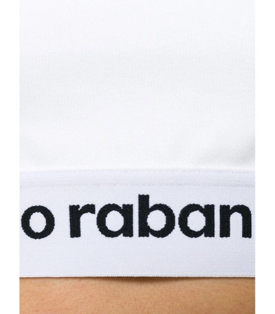 Shop Rabanne White Logo Cropped Top