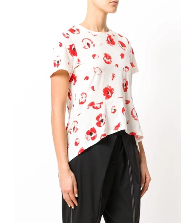 Shop Proenza Schouler Red/white Short Sleeve Flare T-shirt