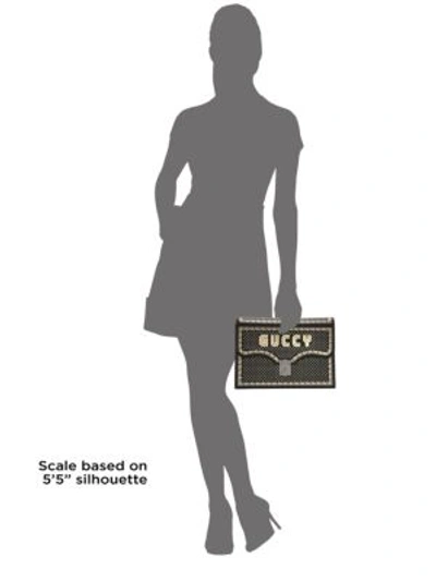 Shop Gucci Guccy Print Portfolio In Sega® Font In Multi