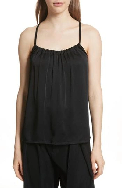 Shop Vince Gathered Neck Camisole In Black