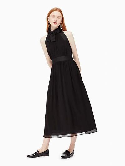 Kate Spade Chiffon Bow Dress In Black | ModeSens