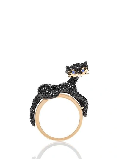 Kate Spade Jazz Things Up Pave Cat Ring In Black | ModeSens