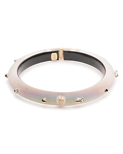 Shop Alexis Bittar Studded Bangle Bracelet In Gray/gold