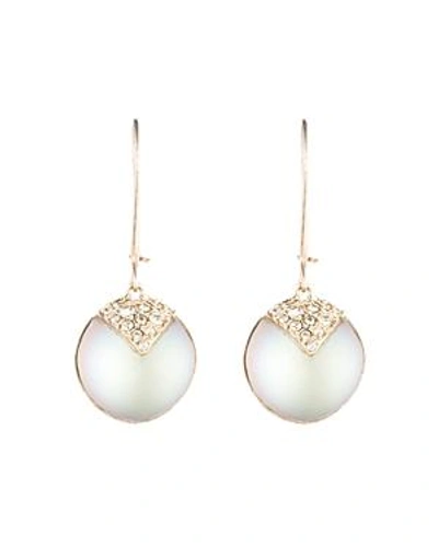 Shop Alexis Bittar Crystal Embellished Sphere Drop Earrings In White/gold
