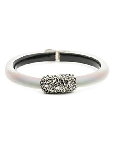 Shop Alexis Bittar Crystal Embellished Bangle Bracelet In Silver