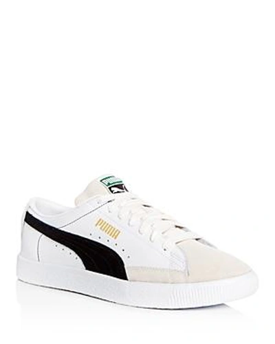 Shop Puma Men's Basket Leather & Suede Lace Up Sneakers In White
