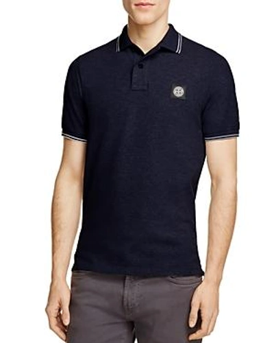 Shop Stone Island Regular Fit Polo Shirt In Ink Blue