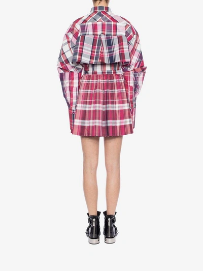 Shop Alexander Mcqueen Country Check Mini Dress In Red/black/ivory