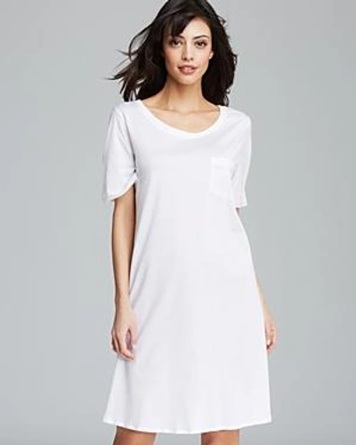 Shop Hanro Cotton Deluxe Short Sleeve Sleepshirt In White