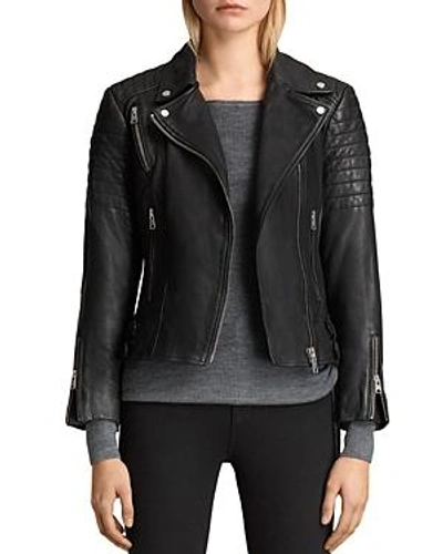 Shop Allsaints Papin Leather Biker Jacket In Black