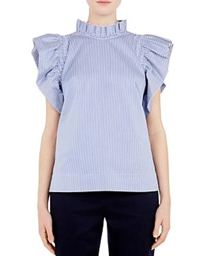 Shop Ted Baker Cottoned On Sabiya Frill-sleeve Top In White