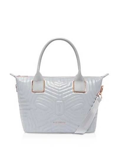 Shop Ted Baker Carisee Small Quilted Tote In Silver/rose Gold