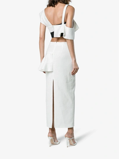 Shop Proenza Schouler One Shoulder Long Ruffle Dress In White