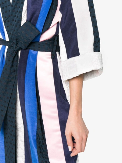 Shop Natasha Zinko Striped Midi Robe In Multicolour