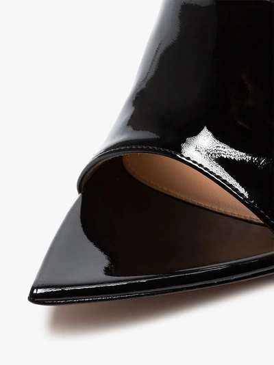 Shop Gianvito Rossi Black 105 Patent Leather Open Toe Mules