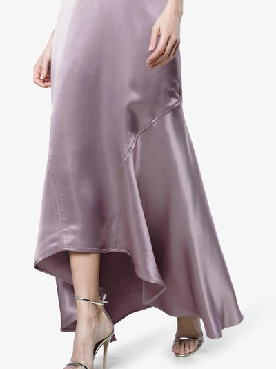 Shop Beaufille Lacerta Sleeveless Asymmetric Dress In Pink&purple