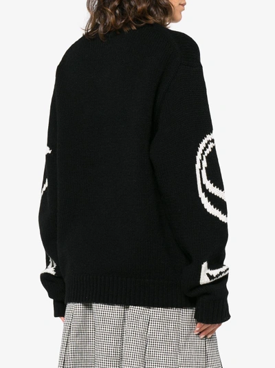 Shop Ashley Williams Sex Intarsia Oversized Wool Sweater In Black