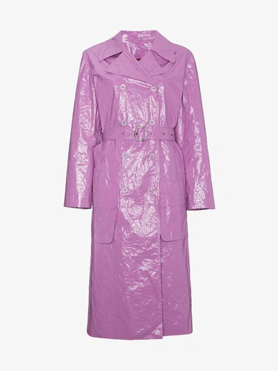 Shop Sies Marjan Bessie Fitted Trench Coat In Pink&purple