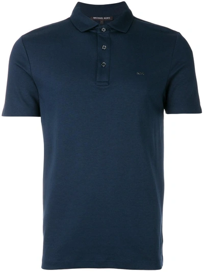 Shop Michael Kors Short Sleeved Polo Shirt In Blue