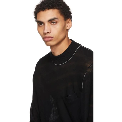Shop Sacai Black Twisted Knit Pullover In 001 Black