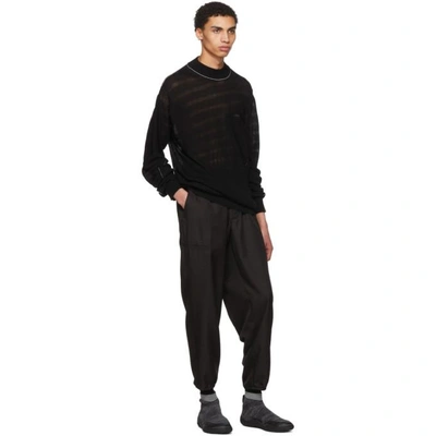 Shop Sacai Black Twisted Knit Pullover In 001 Black