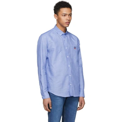 Shop Kenzo Blue Denim Tiger Crest Shirt In 64.bluln