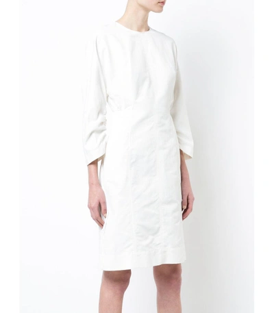 Shop Stella Mccartney White Fitted Midi Dress
