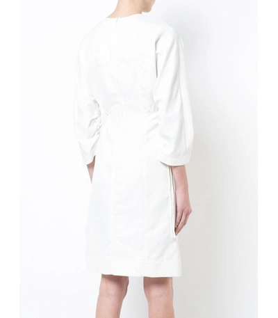 Shop Stella Mccartney White Fitted Midi Dress