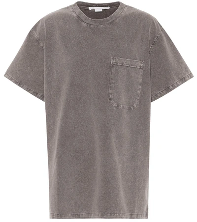 Shop Stella Mccartney Cotton Dropped-shoulder T-shirt In Grey