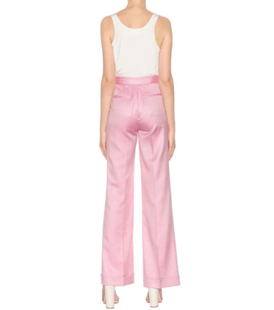 Shop Gabriela Hearst High-waisted Wide-leg Pants In Pink