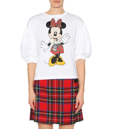 Shop Christopher Kane Blouson-sleeve Minnie Mouse T-shirt In White