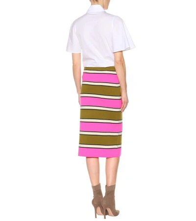 Shop Marc Jacobs Striped Cashmere Pencil Skirt In Multicoloured