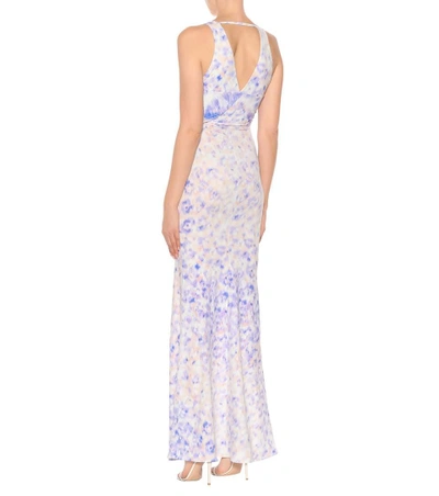 Shop Roberto Cavalli Printed Twist-waist Gown In Purple