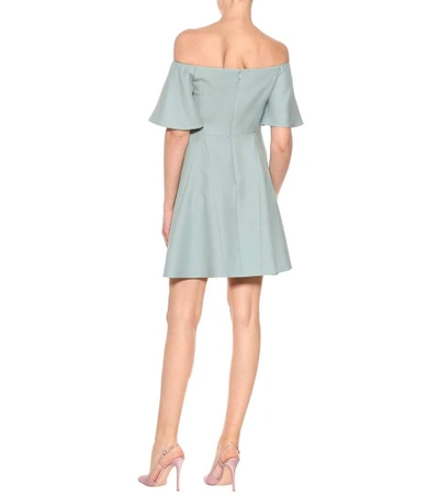 Shop Valentino Off-the-shoulder Dress In Green