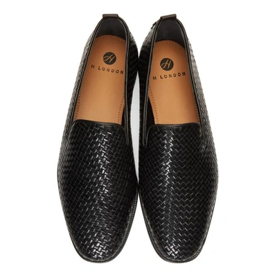 Shop H By Hudson Black Woven Ipanema Loafers