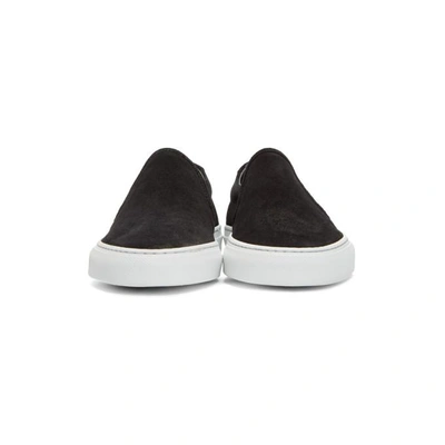 Shop Common Projects Black Suede Slip-on Sneakers In 7547 Black