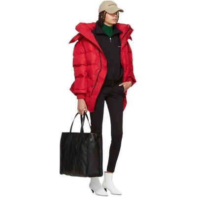 Shop Balenciaga Red Down Logo Jacket