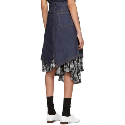 Shop Tricot Comme Des Garcons Indigo Denim Asymmetric Skirt