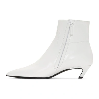 Shop Balenciaga White Slash Heel Boots In 9000 White