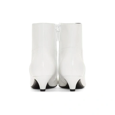 Shop Balenciaga White Slash Heel Boots In 9000 White