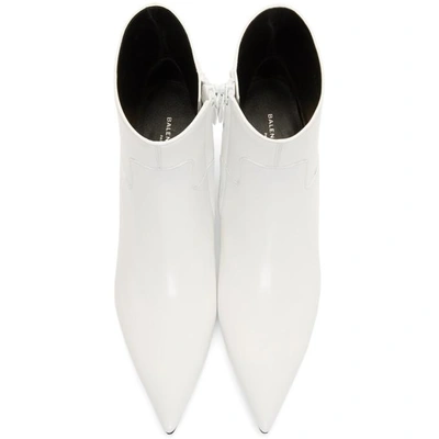 Shop Balenciaga White Slash Heel Boots In 9000 White