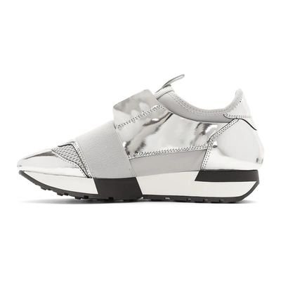 Shop Balenciaga Silver Race Sneakers In 8100 Silver