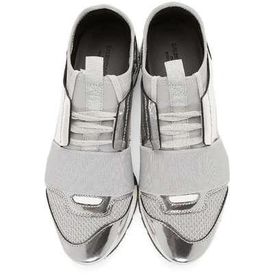 Shop Balenciaga Silver Race Sneakers In 8100 Silver