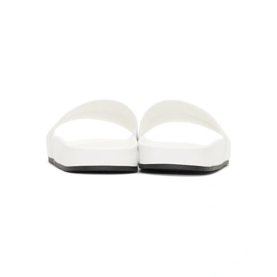 Shop Balenciaga White Logo Slides In 9061 White