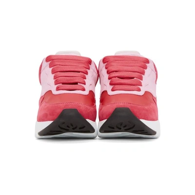 Shop Alexander Mcqueen Pink And Red Runner Sneakers In 6975 Lipsti