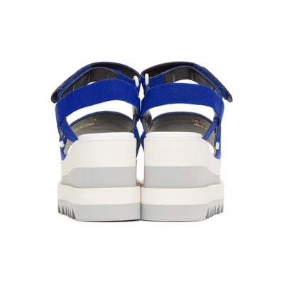 Shop Stella Mccartney Blue And Red Striped Platform Slide Sandals In 4376 Rbrrb/