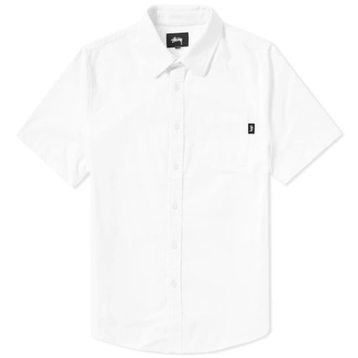 Shop Stussy Short Sleeve Frank Oxford Shirt In White