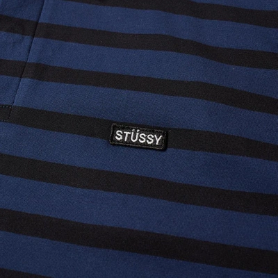 Shop Stussy Jonah Stripe Rugby Shirt In Blue